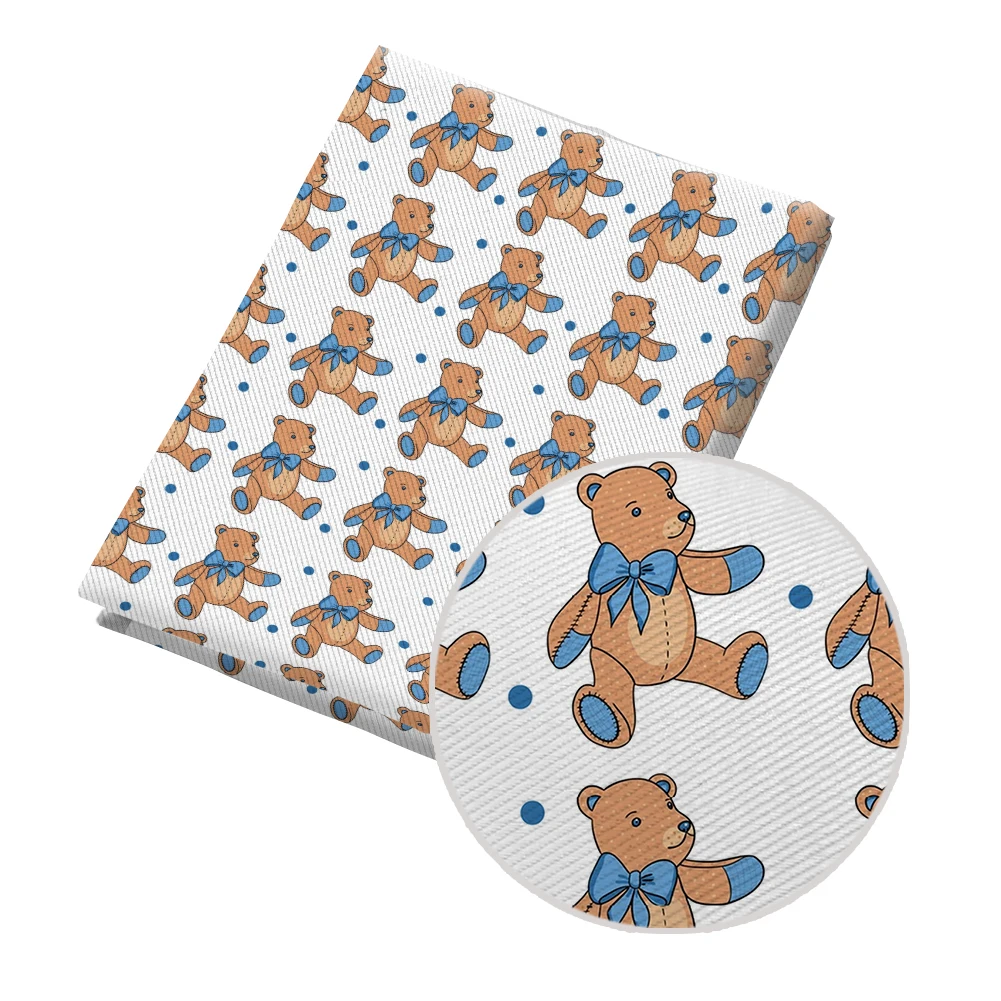 

Polyester Cotton Twill Fabric Patchwor Printed 50*145CM Fabric Kawayi Bear Cartoon Printed
