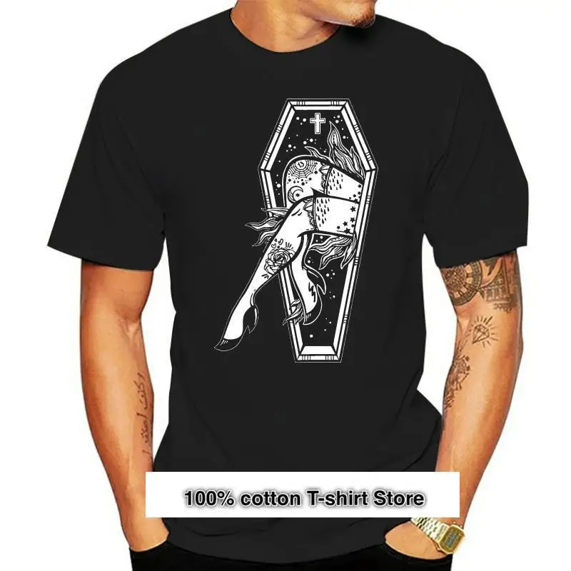 

Camiseta para hombre con tatuaje de ataúd, gótico, Punk