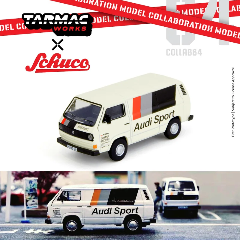 

huke Tarmac Works joint TW1:64 Volkswagen T3 van T3C Audi Sport car model collection decoration gift