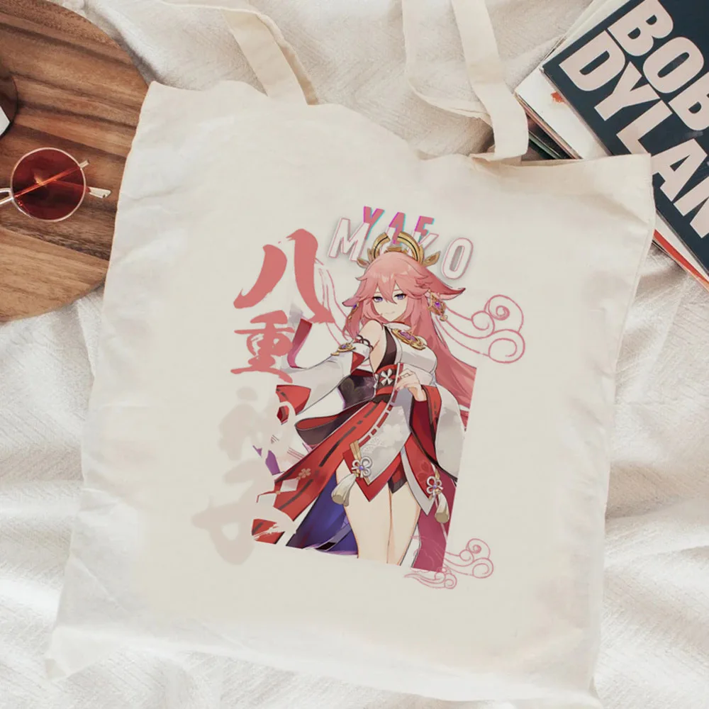 Сумка для покупок Genshin Impact многоразовая хлопковая сумка джутовая тканевая bolsa compra