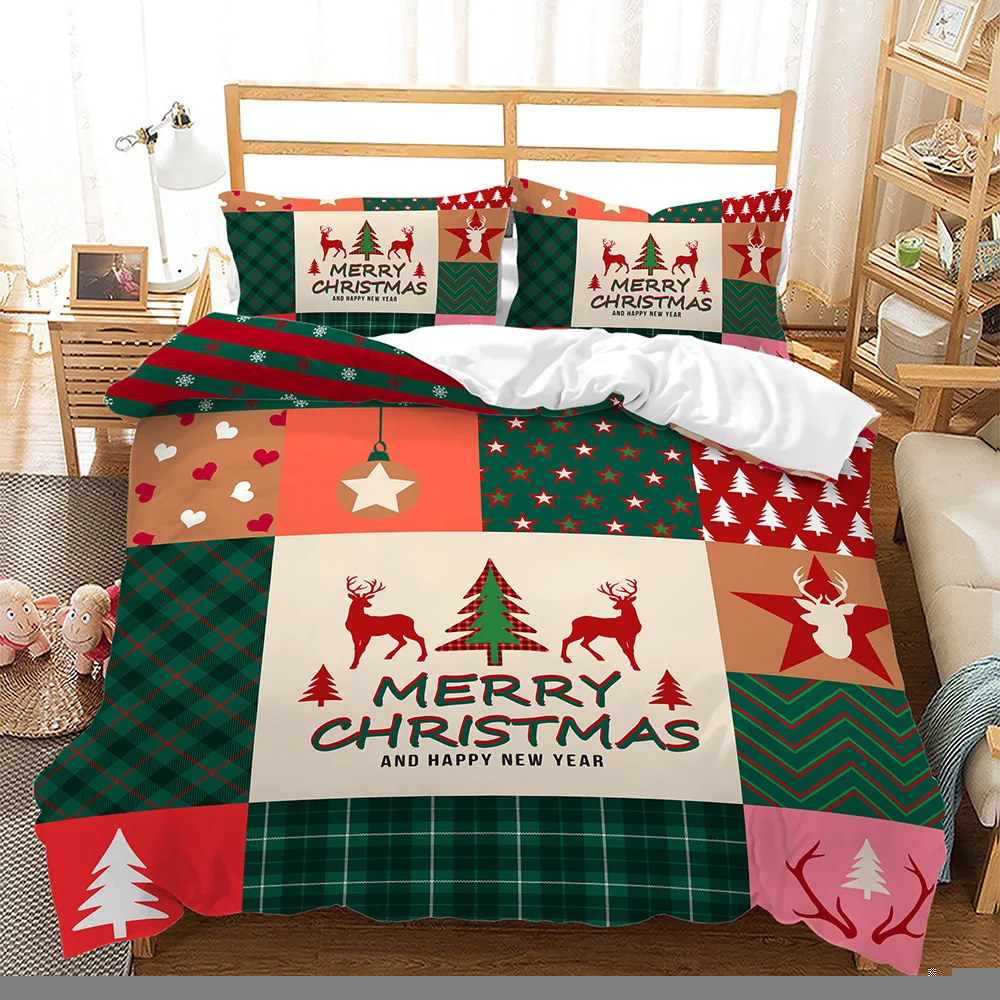 

Christmas Bedding Set Linens Duvet Cover Kids Quilt Covers Cartoon Comforter Pillow Case 200x200cm Decor Bedroom Textile Luxury