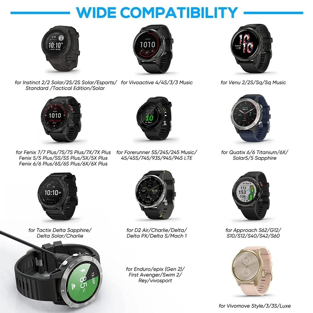 Фото USB-кабель для зарядки Garmin Fenix 8 51mm 7 7S 7X 6 6S 6X 5 5S 5X Vivoactive 3 4 4S Venu 2 2S SQ с пылезащитной заглушкой №5