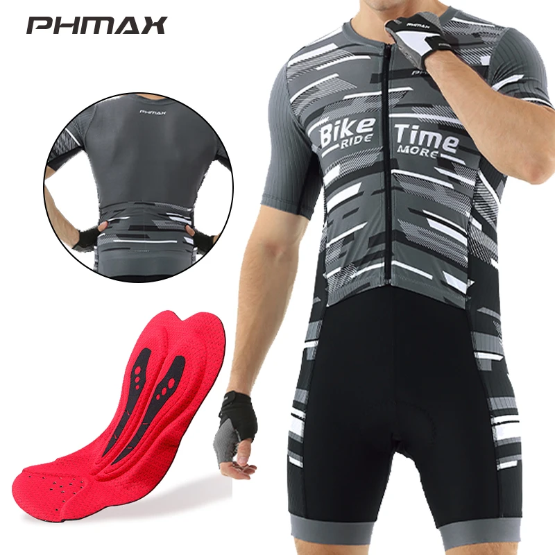 

PHMAX Men Cycling Jersey Set Short Sleeve MTB Cycling Jumpsuit Breathable Bicycle Clothing Maillot Bike Ropa Ciclismo
