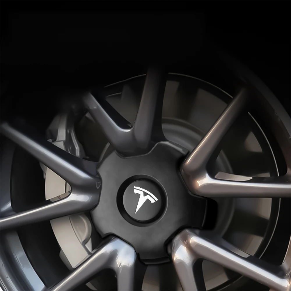 Фото Комплект из 4 оригинальных колпаков ступиц (180 мм) для Tesla Model 3, Model Y, Model S, Model X – Замена центральных колпаков колес с эмблемой №5