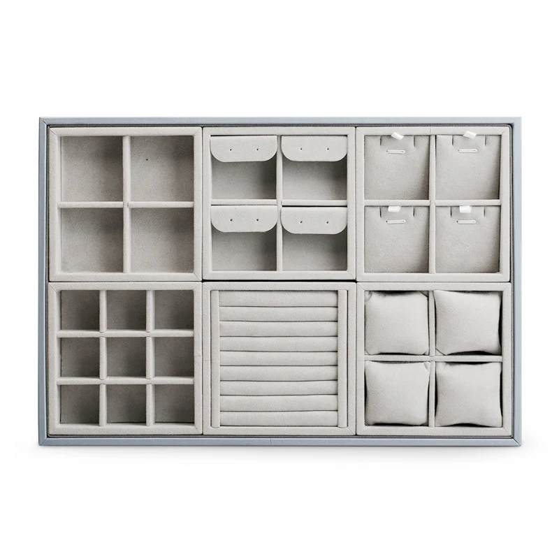 FANXI Stackable Jewelry Tray Case Jewelry Display Storage Box Portable Ring Earrings Necklace Organizer Box Jewelry Holder