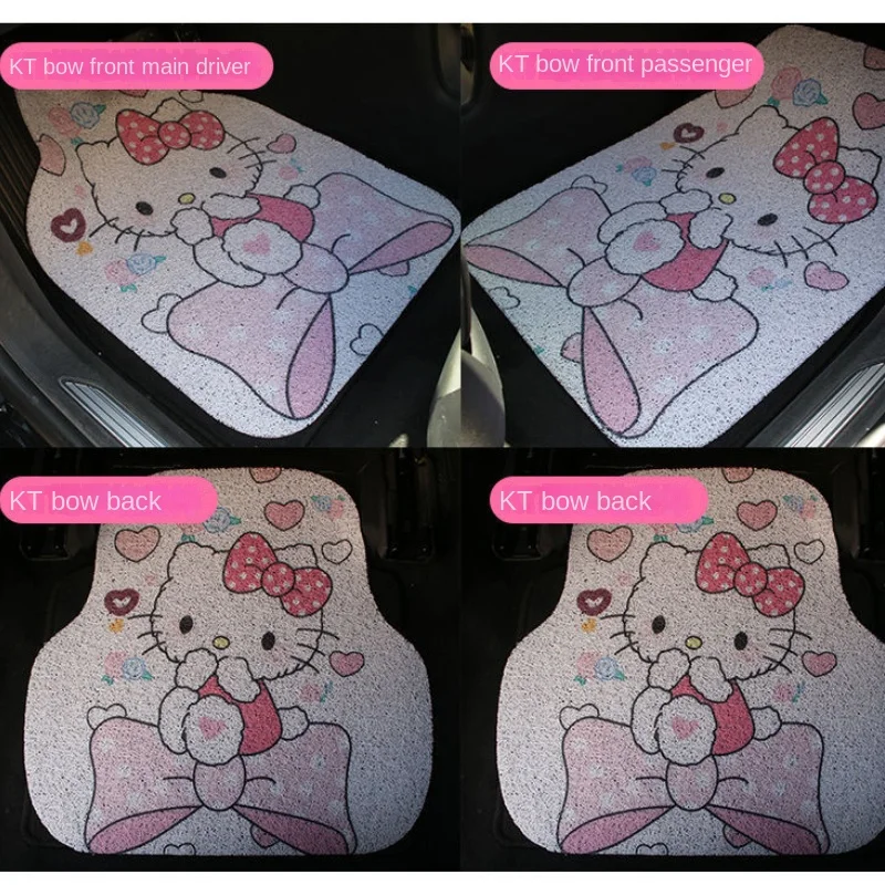 

TAKARA TOMY Cartoon Hello Kitty Car Mats Universal Anti-dirty Waterproof Non-slip Mats In The Car Easy To Clean Cute Floor Mats