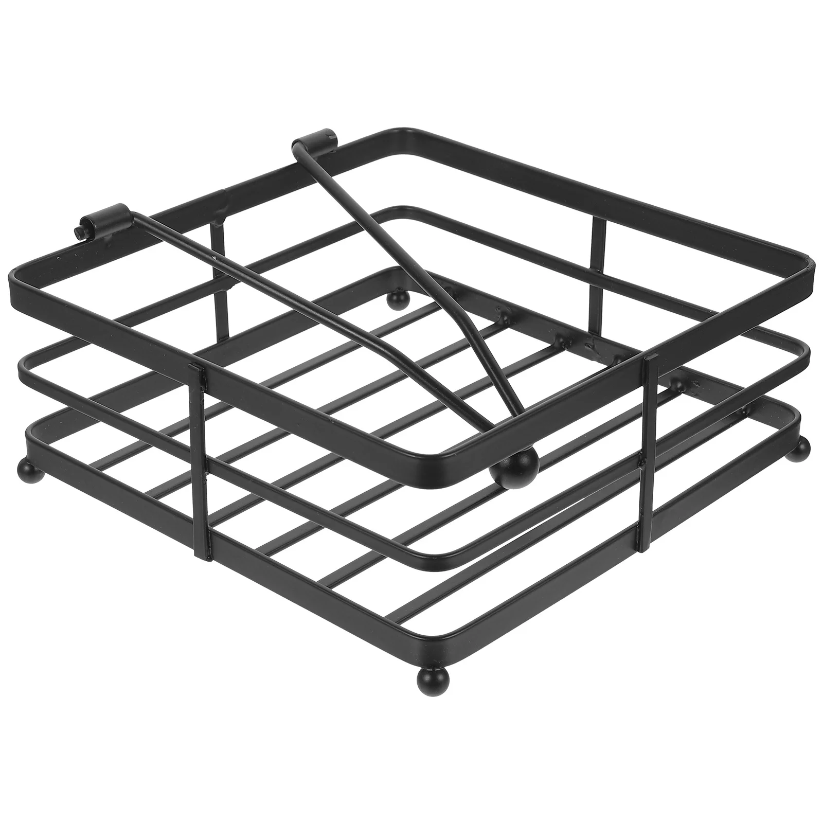 

Desktop Decorative Tissue Stand Hollow Out Napkin Holder Sturdy Iron Napkin Holder With Weighted Arm