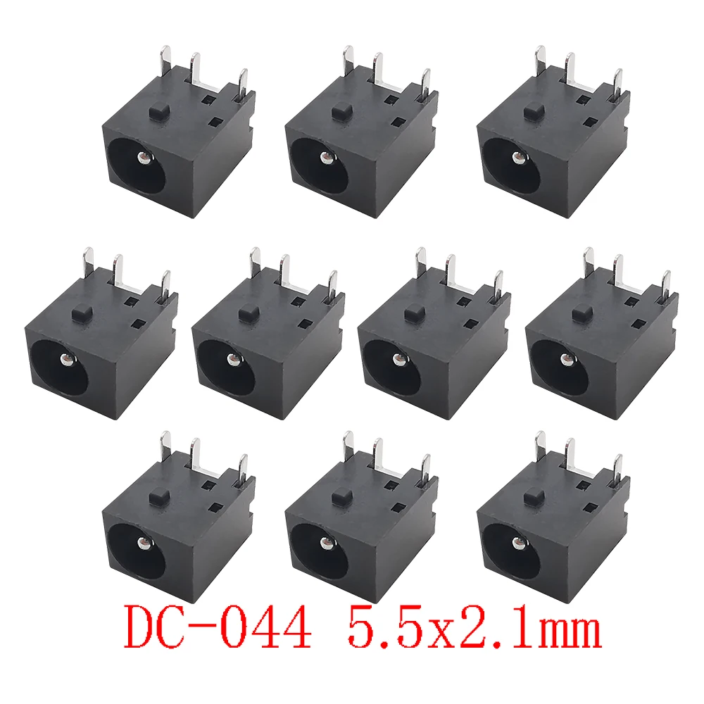 

10Pcs DC-044 5,5 x 2,1 мм разъем питания для женщин 5,5 * 2,1мм разъем питания постоянного тока 3 штепсельная вилка