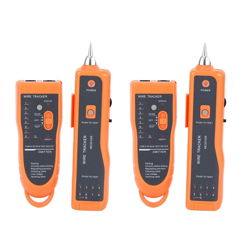 

Сетевой тестер кабеля, 2X Utp Stp Cat5 Cat6 Rj45, линейный видоискатель Rj11, трекер телефонного провода, диагностический тональный комплект