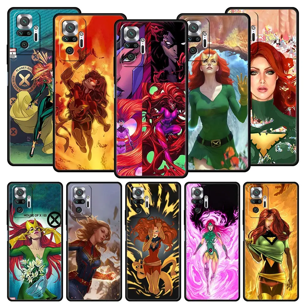 

Cover Case for Xiaomi Redmi Note 7 8 8T 9 9S 10 11 11S 11T K40 K40S K50 Pro Plus 4G 5G Cell Phone Marvel Girl Jean Grey