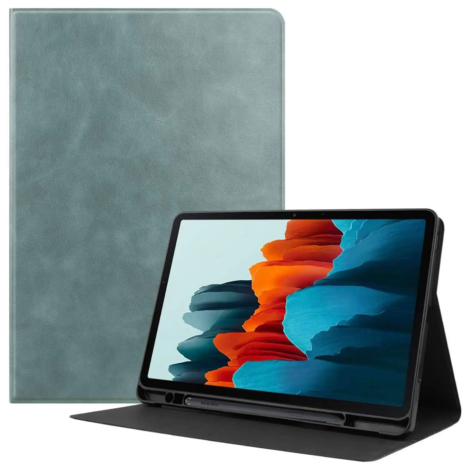 

Для Samsung Galaxy TAB S7 2020 11 дюймов T870 T875 планшетный ПК кожаный чехол с держателем для карандашей Магнитная подставка тройного сложения для Samsung S7