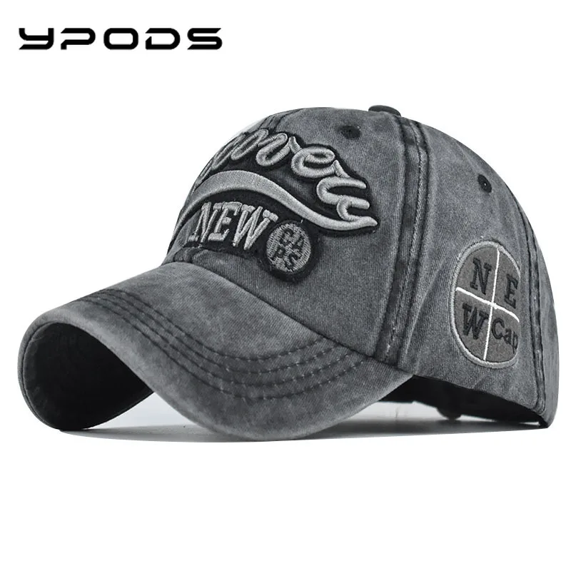 

New Large Letter Three-dimensional Embroidered Baseball Cap High-grade Pure Cotton Cap Washed and Old Coated Baseball Cap