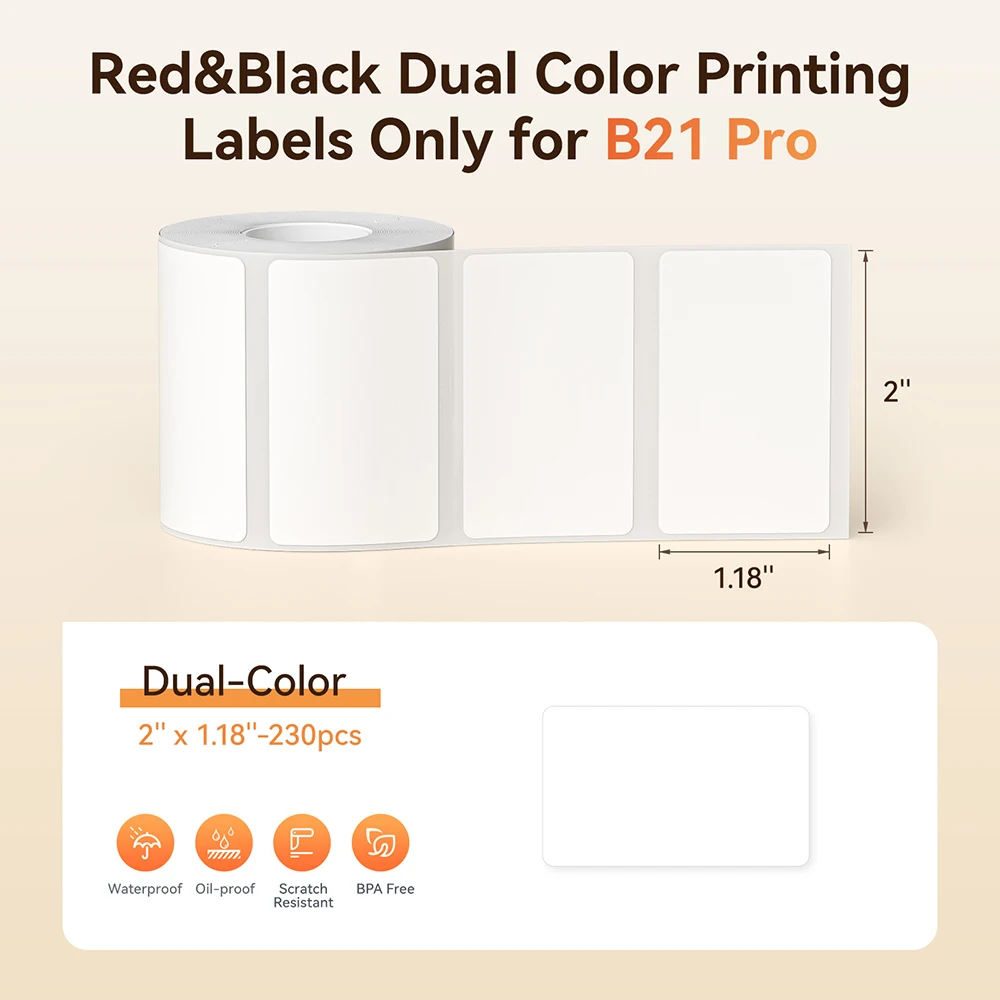 

Термоэтикетки Niimbot B1 Pro/B21 Pro, красно-черные, самоклеящиеся