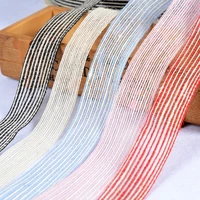 2 8cm100m rustic colorful stripe handmade diy macrame linen webbing jute rolls hessian ribbon for wedding decoration bow craft
