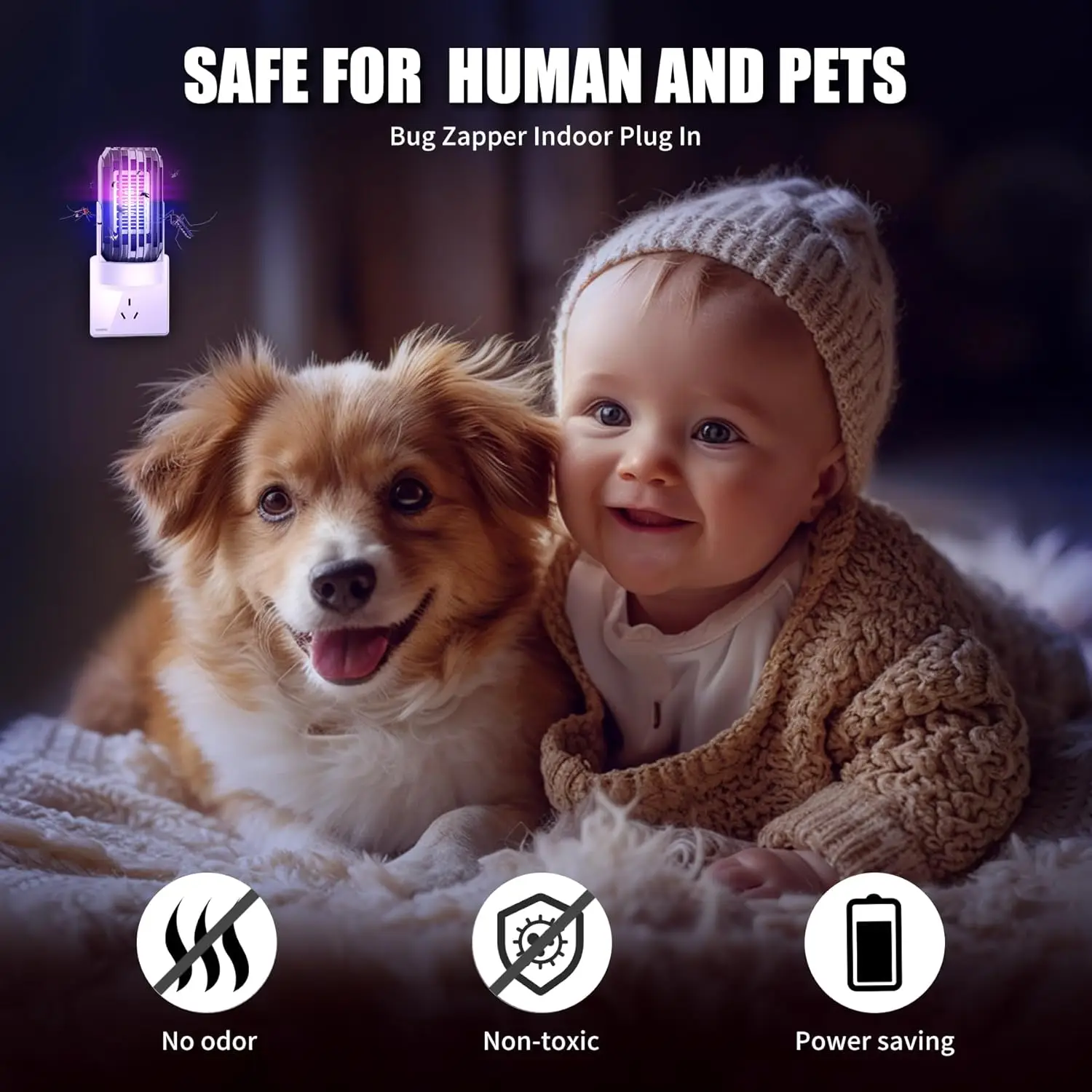 Внутренняя подключаемая ловушка для насекомых комаров в помещении УФ-световая