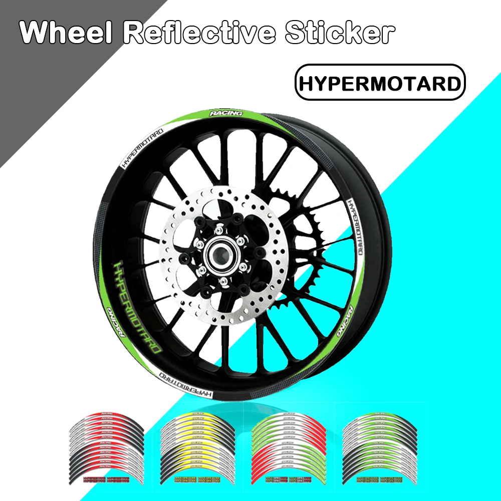 

for DUCATI HYPERMOTARD 796 821 939 1100 Reflective Rim Tape Strips for Motorcycle Car Wheel Tire Stickers Motorbike Auto Decals