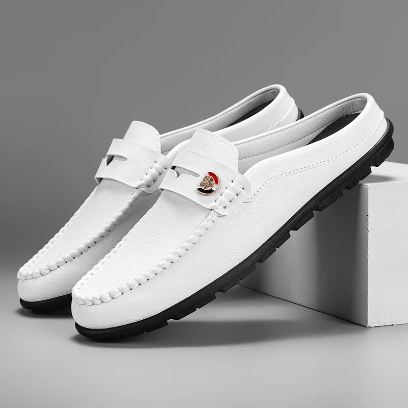 Тапки мужские на плоской подошве Повседневные Классические слипоны полутапочки