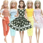 5 комплектов, модное платье для куклы BJDBUS, наряд, повседневная одежда, смешанный стиль, Красочное платье, юбка принцессы, наряд, Одежда для куклы Барби, игрушки