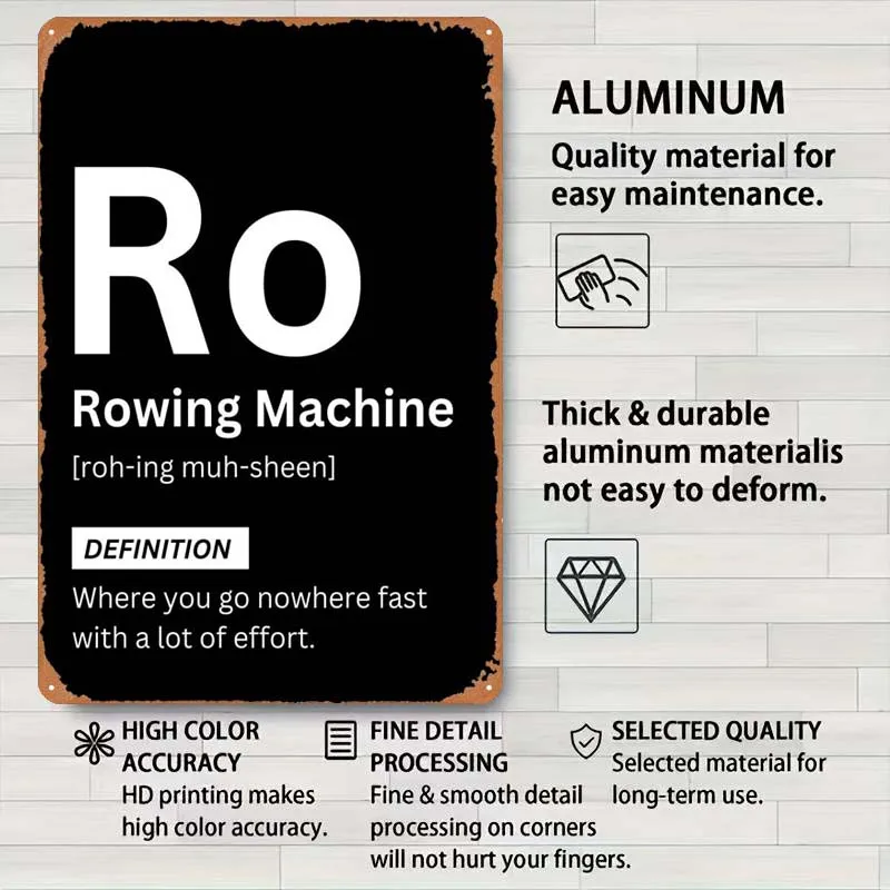 Гребной тренажер разрешение текстовое искусство металлический знак плакат
