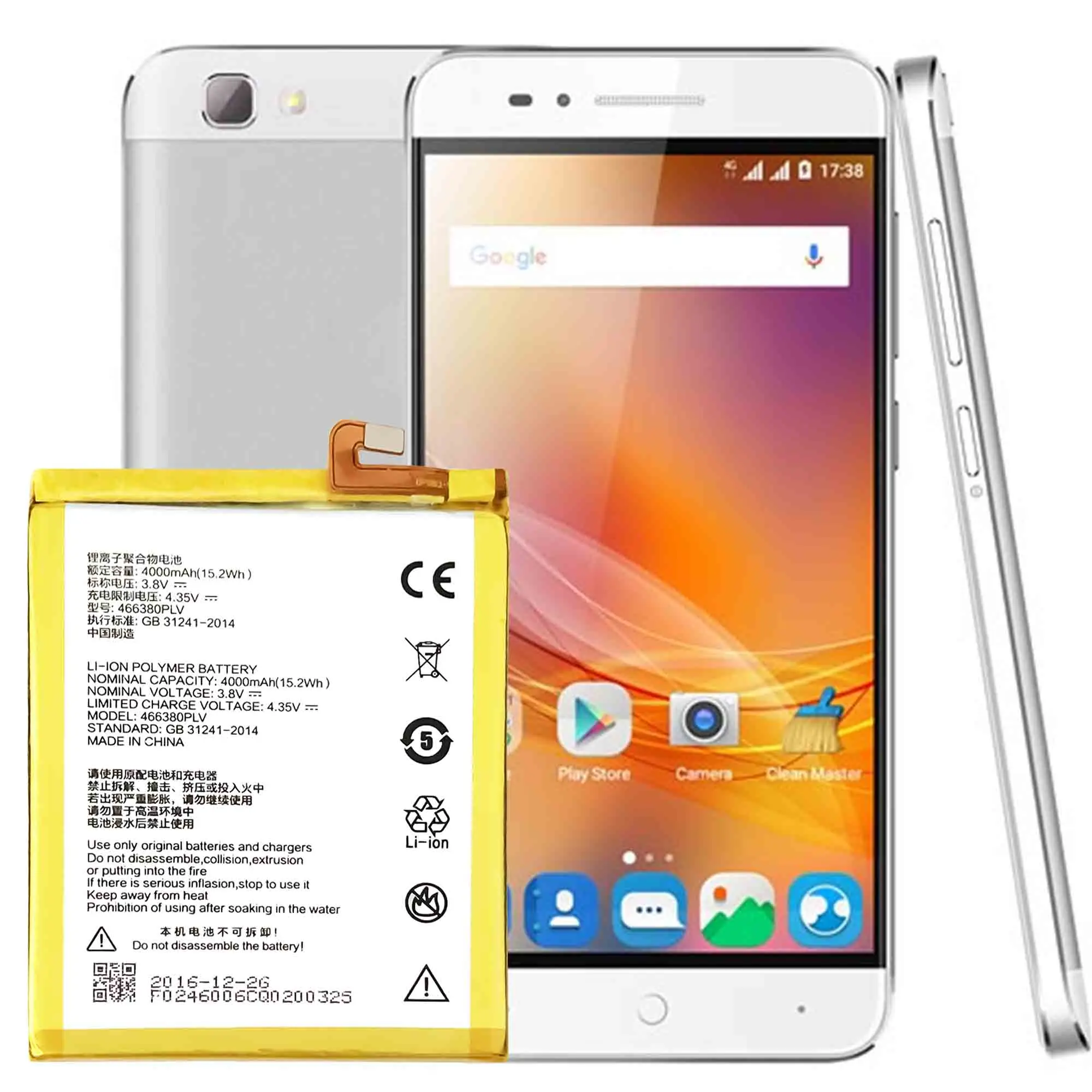 Новый аккумулятор 466380PLV 4000 мАч для телефона ZTE BLADE A610 A610C  A610T BA610C BA610T, высокое качество | AliExpress