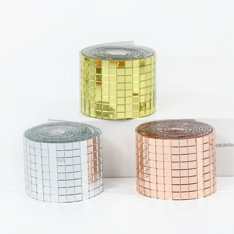 

Self-Adhesive Mini Square Real Glass Mirrors Mosaic Tiles Stickers for DIY Handmade Crafts Home Decorations Wall Sticker Decals