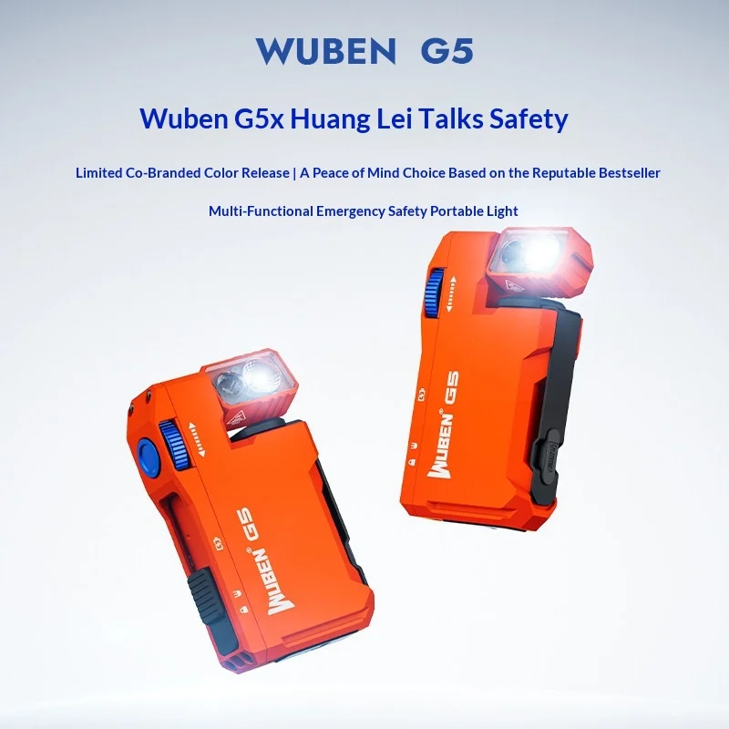 Фото Перезаряжаемый карманный фонарик Wuben G5 EDC с двумя источниками света, мини-фонарик 400 люмен с RGB-подсветкой, портативный фонарик №5