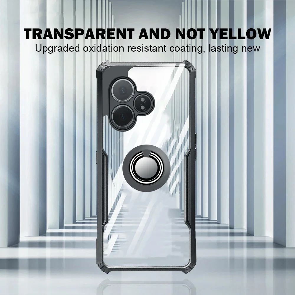 Прозрачная акриловая искусственная кожа для Realme GT 6 T GT6 GT6T чехол с магнитным