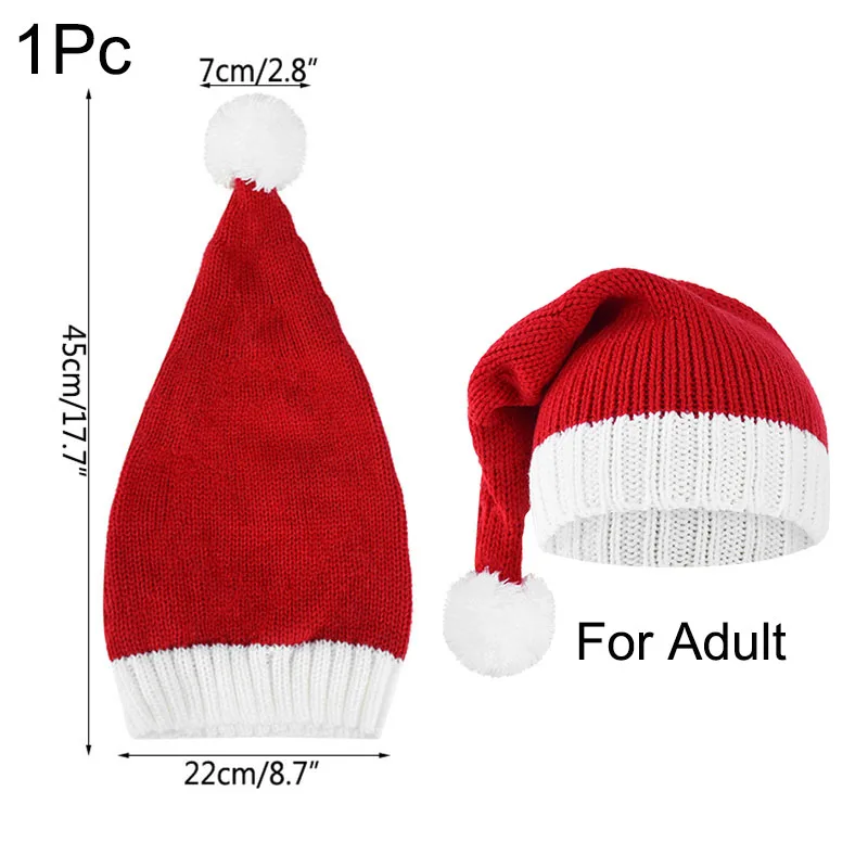 

Красная вязаная шапка для детей и взрослых