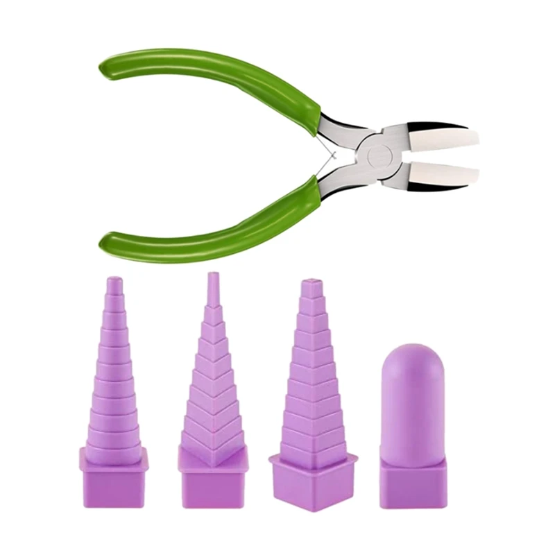 

4 Pcs Purple Mandrels For Jewelry Making Nylon Tip Chain Nose Pliers Plastic Bracelet Forming Mandrel 1Pc Jewelry Pliers