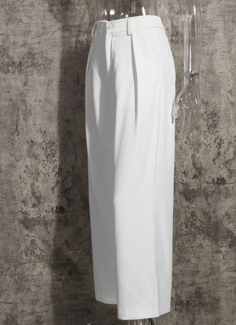 Fashion Two Piece Set Blazer Free Sashes Wide Leg Pants Suits Women Solid Colors Casual Office Blazer Suit High Waist Pants Set