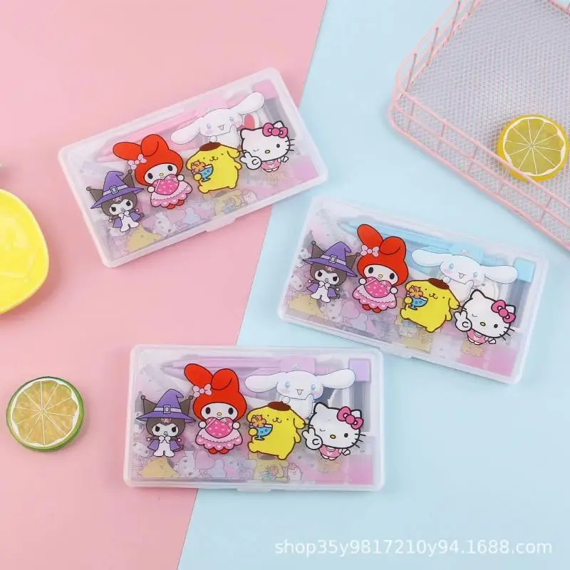 

Kawaii Sanrio, Hello Kitty Kuromi Mymelody Pom пурин, Компасы, инструменты для рисования, 3 шт., девочка, рождественский подарок для детей