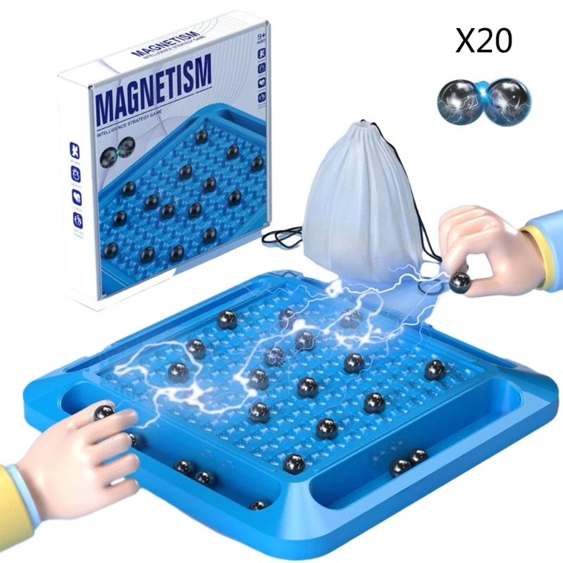 

Battle Game Stones with Magnet Brain Developmental Magnetic Chess Game Board Game Set Family Gathering Game Activity Toy