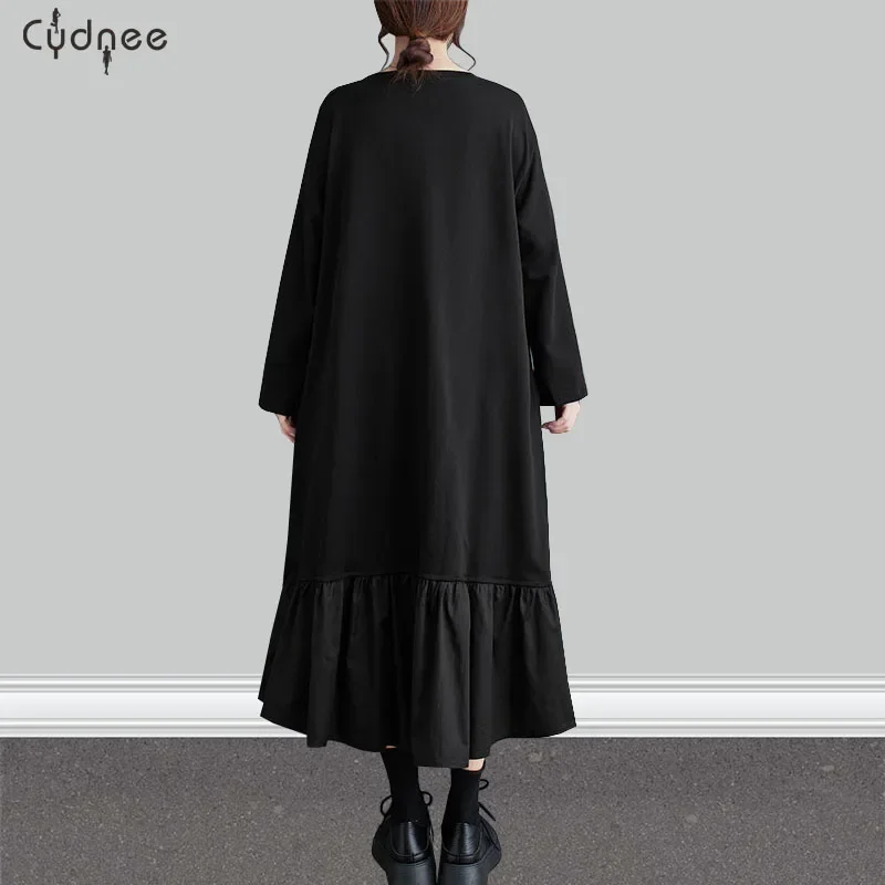 Модное женское платье-рубашка в стиле пэчворк большого размера