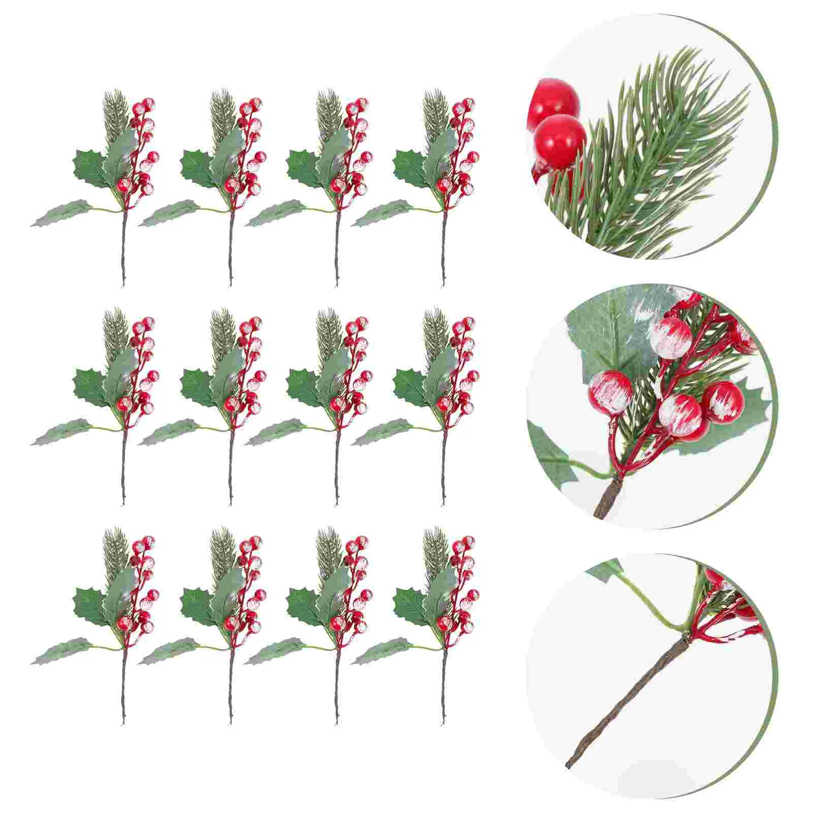 

12Pcs Exquisite Simulation Berry Wreaths Adornment Pendants Xmas Decor