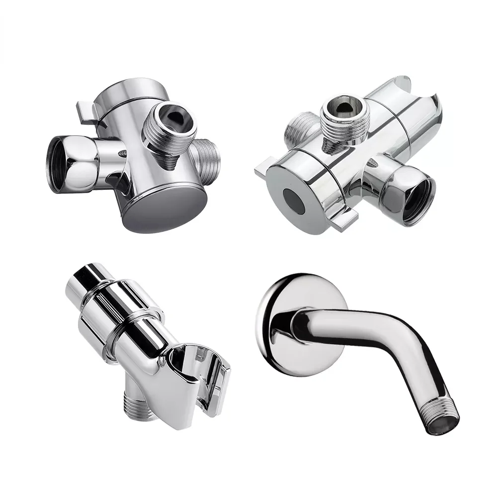 

Ji 3 Way T-adapter Shower Head Diverter Valve Bathroom Shower Arm US Type Shower Support Connector more choice