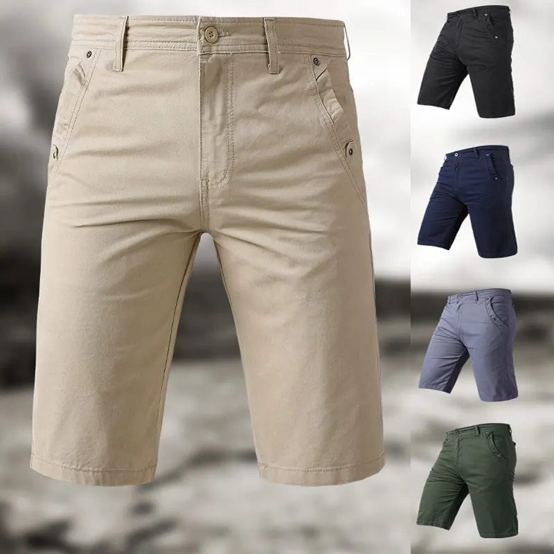 

Cotton Shorts for Men Summer Basic Style Straight Half Pants Sports Running Jogging Hiking Tactical Bermuda Work Cargo Shorts