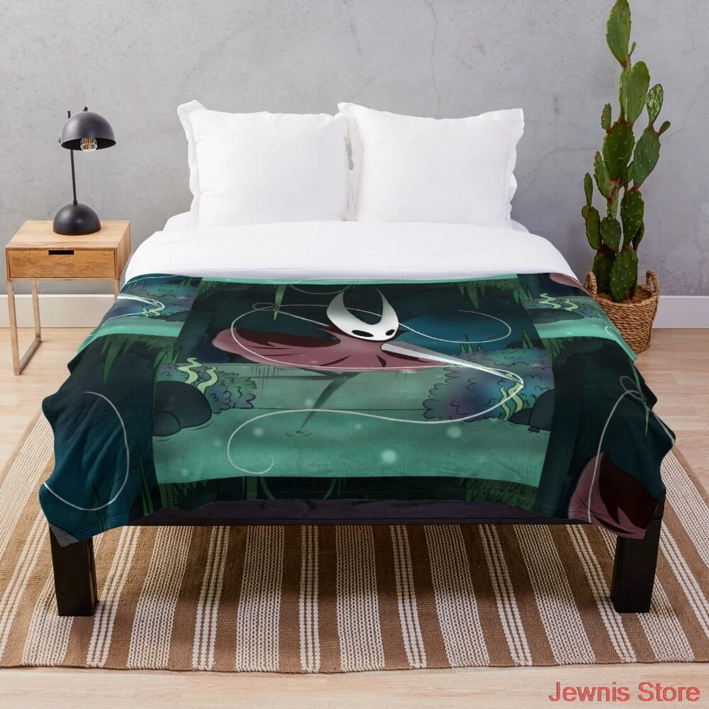 

Hornet Hollow Knight Throw Blanket Soft Sleeping Sherpa Backing Kids Girls Boys for Christmas Gift on Bed Sofa Cartoon Blanket