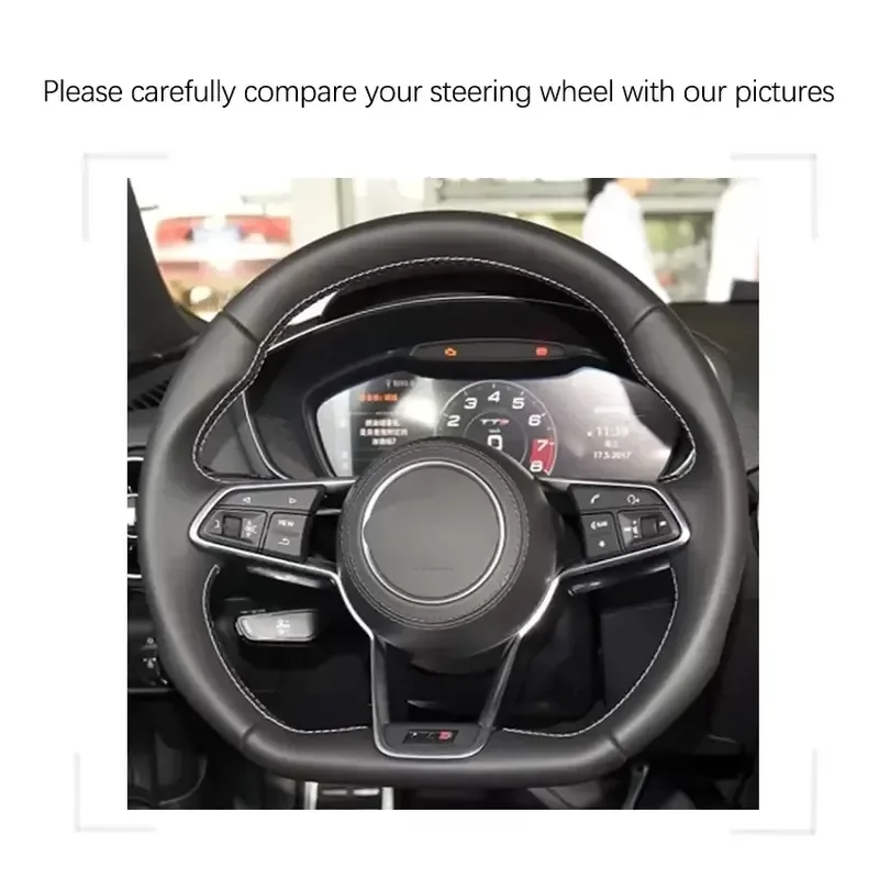

Cover Customized Black Suede Red Marker Car Steering Wheel Cover for Audi TT (8S) TTS 2014-2019 RS 2016-2019 R8 (4S) 2015-2019