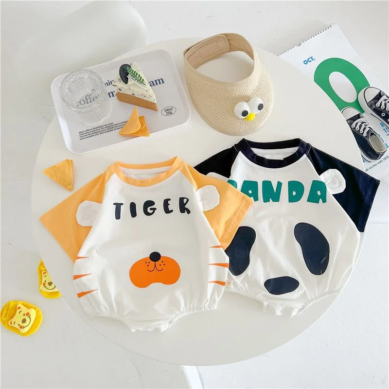 

Newborn Baby Boys Girls Bodysuits Romper Kawaii Panda Short Sleeve Infant Baby Onesie Ropa Bebe Toddler Jumpsuits Outfits Baby