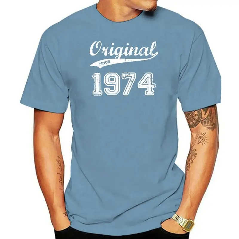 

Мужская футболка с принтом 1974, Оригинальная летняя Однотонная футболка из 100% хлопка