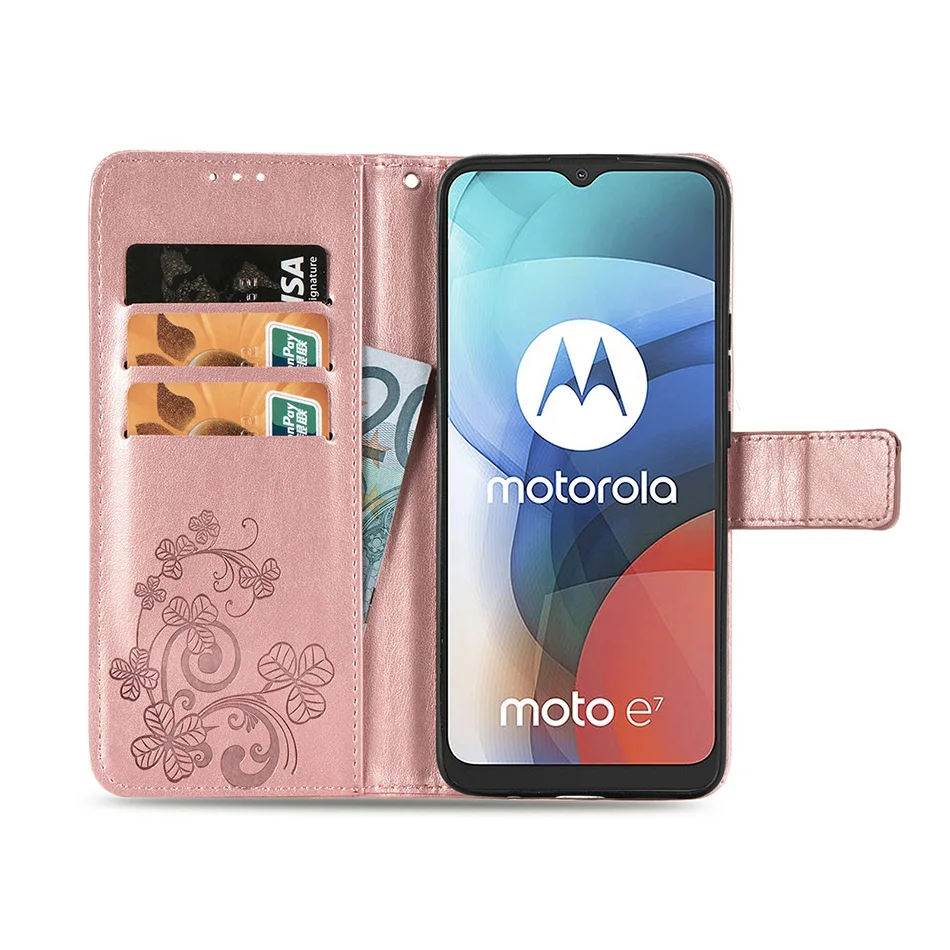 Floral Magnetic Flip Wallet Cover For Moto G22 G31 G41 G51 G71 G30 G50 G60 G9 Plus G8 Power Lite E7 Edge S Kickstand Wrist Strap