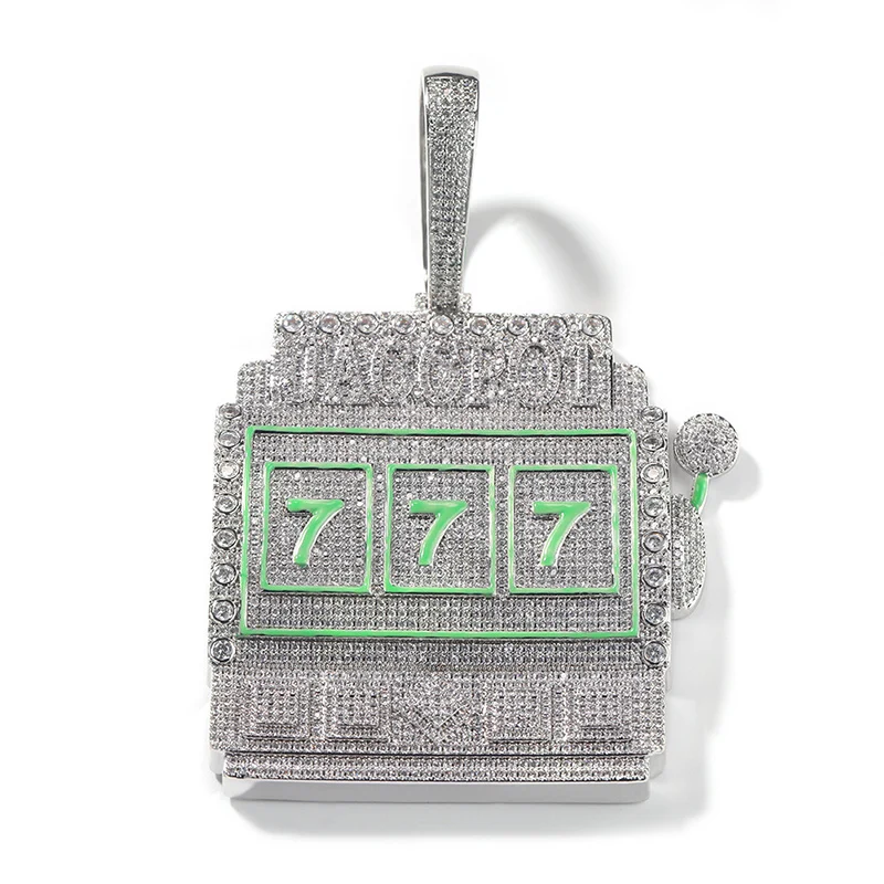 Хип-хоп 5A + CZ Stone Paved Bling Iced Out большой размер JOCCPOI 777 подвески ожерелье для мужчин