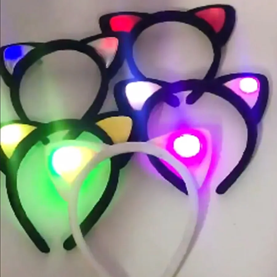10 шт. светящаяся повязка на голову с лисьими кошачьими ушками перо пчела антенна