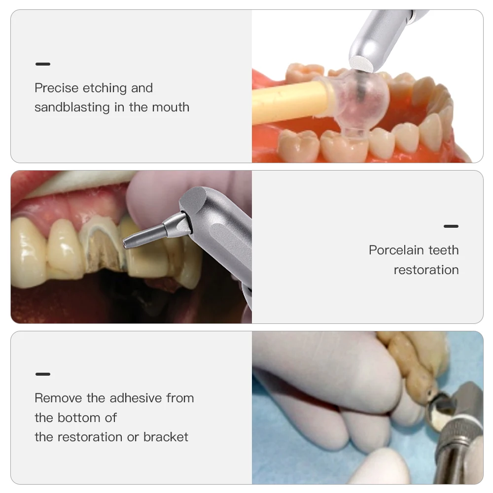 Dental Air Polisher Alumina Sandblasting Gun Micro Blaster Microetcher Sandblaster Dental Instrument 2/4 Holes Interface