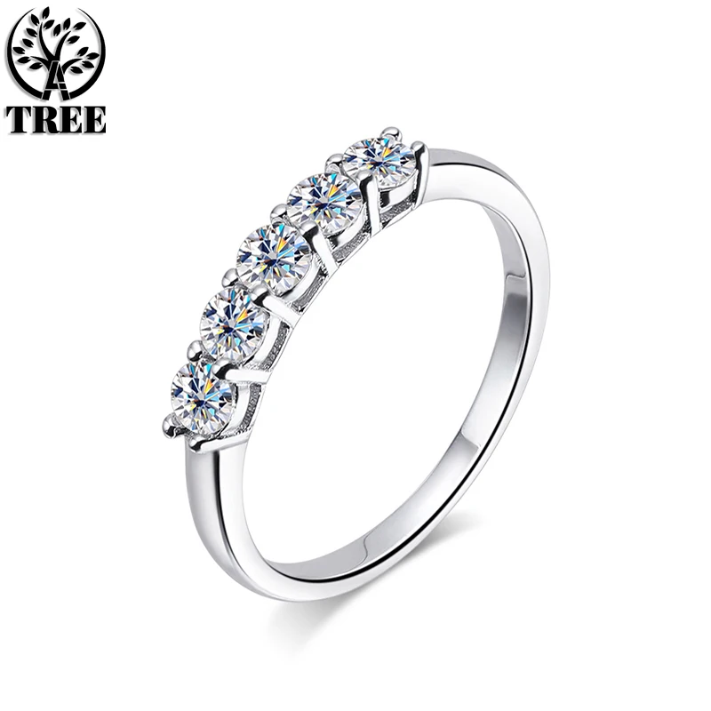 

ALITREE 3mm D Color Moissanite Ring For Women s925 Sterling Sliver Plated 18k White Gold Eternity Band Wedding Engagement Rings