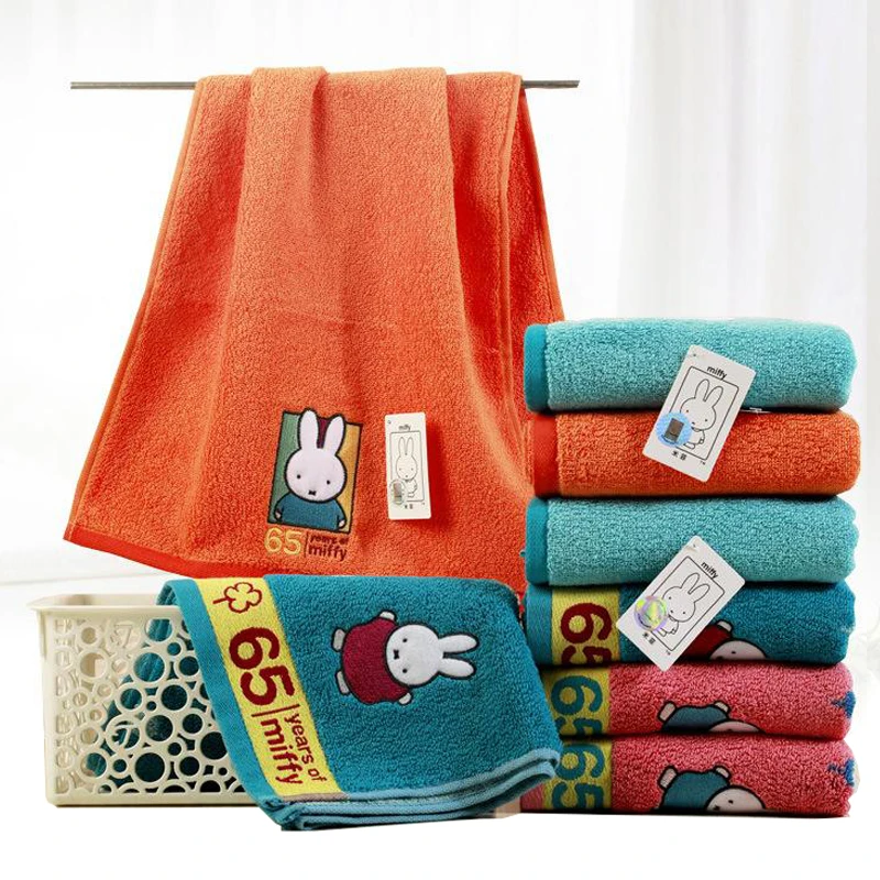 

Милое супервпитывающее полотенце Miffy, милое мягкое полотенце из микрофибры с мультяшным принтом в стиле аниме на годовщину 65 лет, полотенце ...