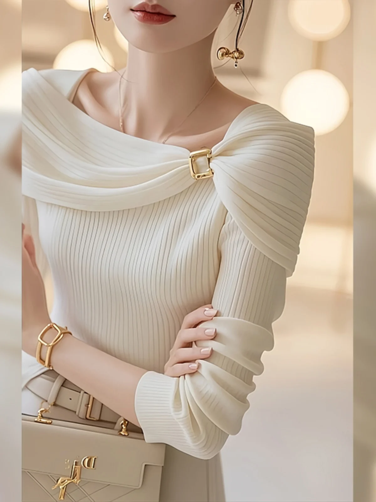 Большие размеры 2024 новая белая шаль с открытыми плечами вязаная женская одежда