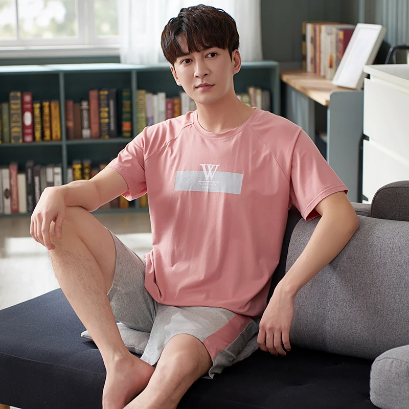 

Men's Pajamas Set Summer Sleepwear With Pants Modern Large Size 4XL Leisure Homewear For Male Modal Soft Comfortable Pyjama