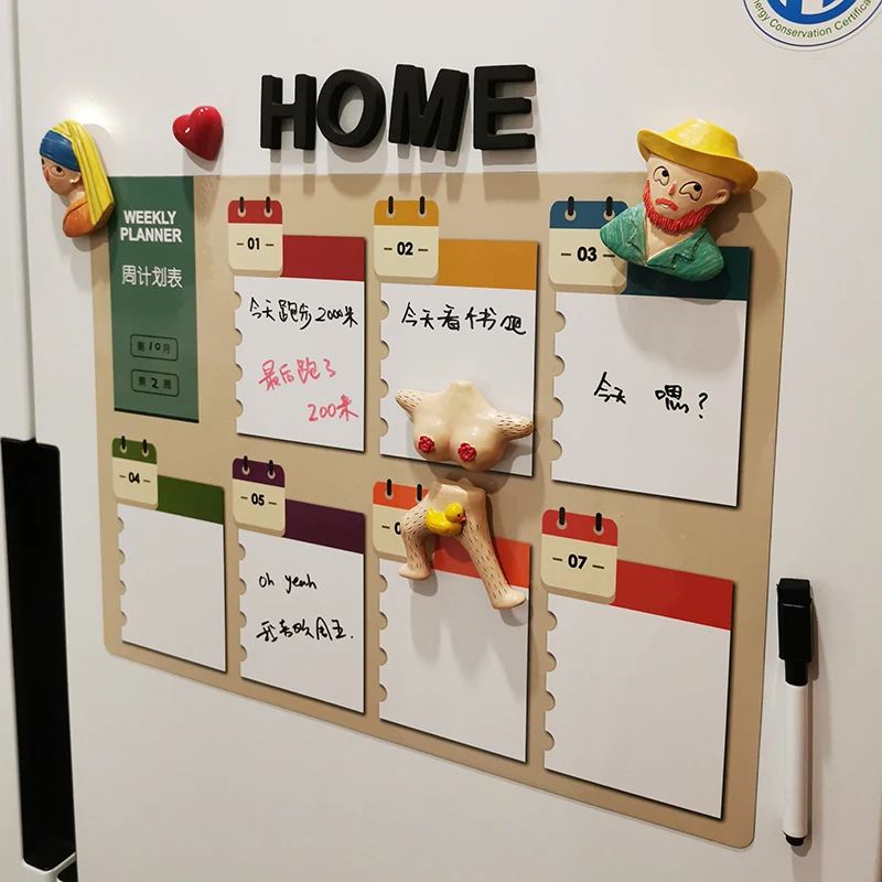 

Memorandum Fridge Magnet Message Board Cute Post-it Notes Calendar Can Be Wiped Off Fridge Magnet Menu Aimant Frigo Home Decor
