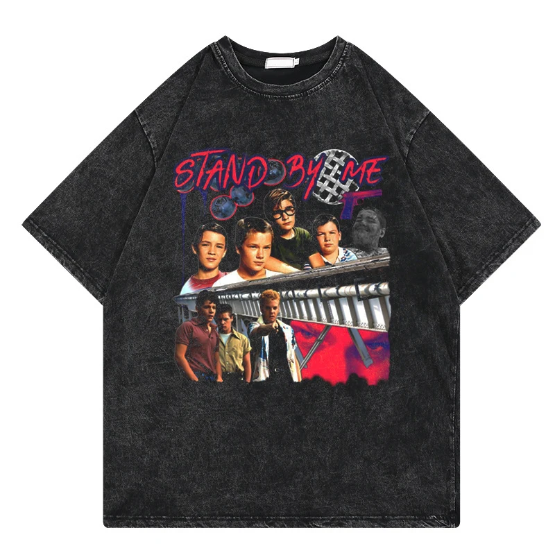 

Винтажная промытая футболка с надписью «Stand by Me Friends Forever», футболка с принтом реки Феникс, Подарочная футболка, топы большого размера в стиле...